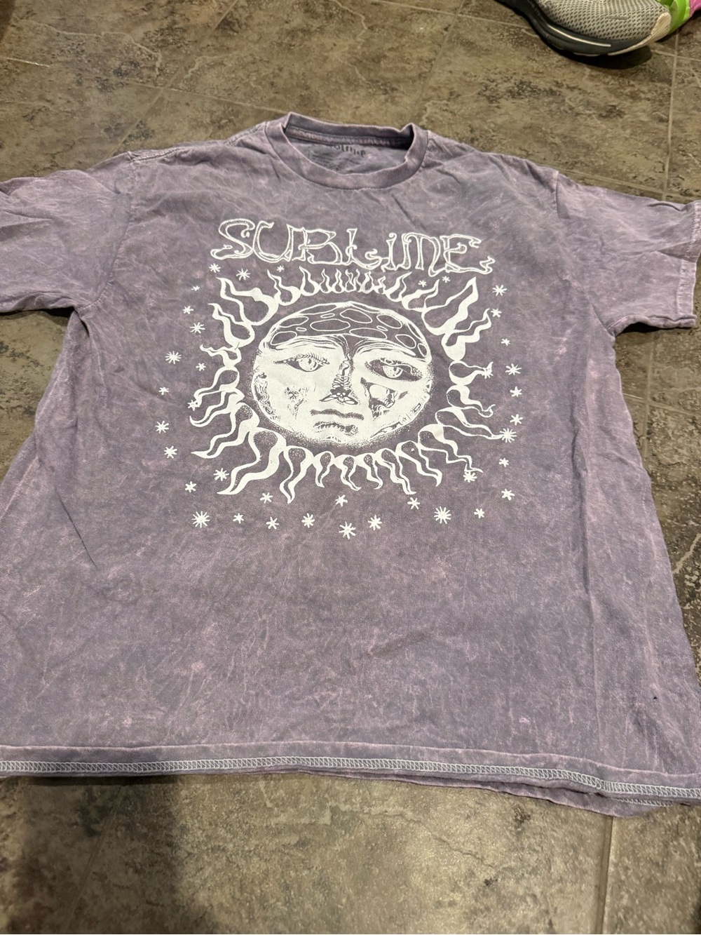 🫜Acid wash Purple Sublime shirt